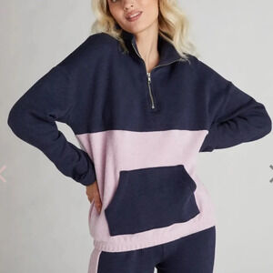 NWT Wildfox Lea Color Block Half Zip Sweatshirt